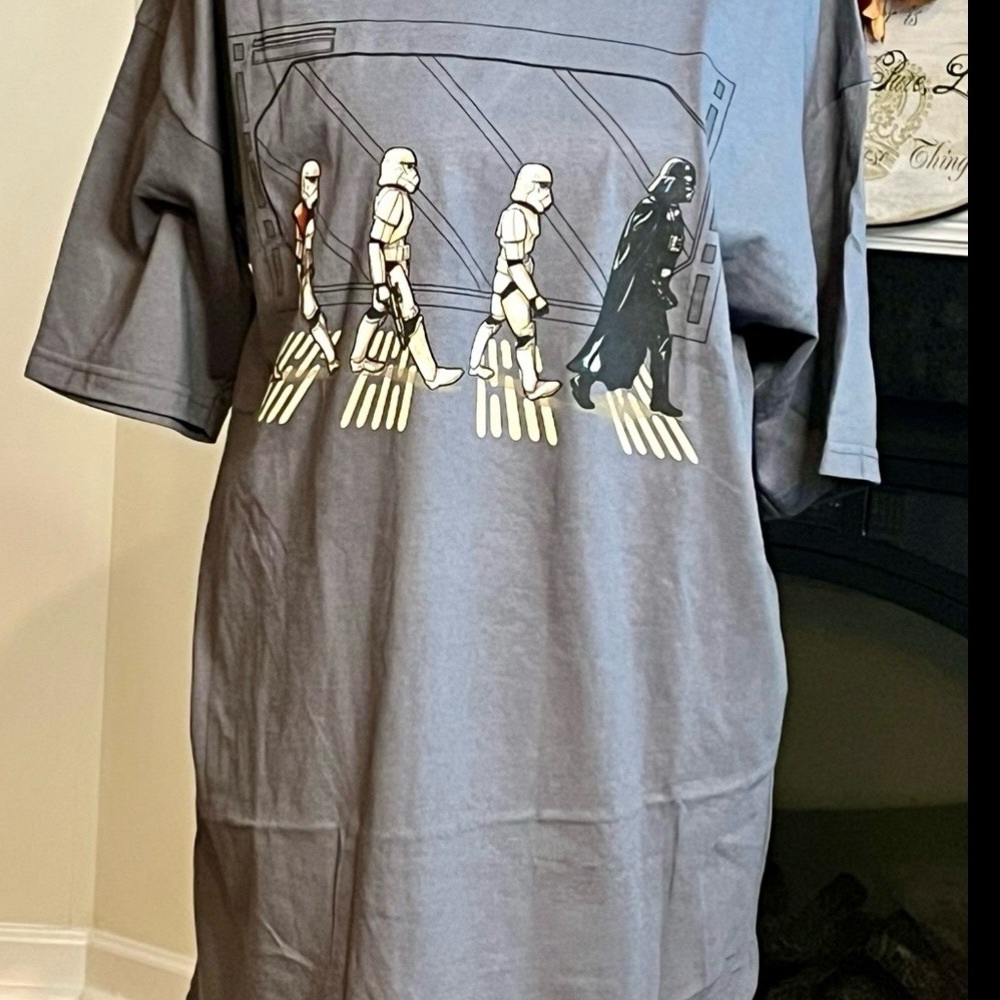 Star Wars Beatles Abby Road Parody Graphic T-Shirt, Gray, Large, Unisex - Picture 3 of 4
